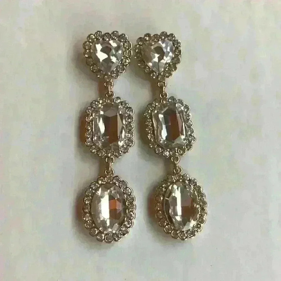 Rachel Roy new Gold Tone Triple Drop Earrings - Picture 3 of 8